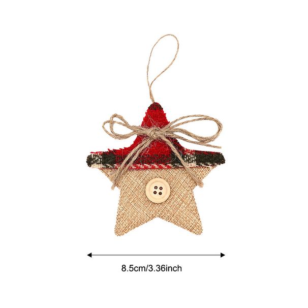 Handgefertigtes Jute-Weihnachtsornament-Set – Festlicher Stern, Handschuh, Baum- und Strumpfschmuck für Weihnachtsbaum und Heimdekoration_voghion.com