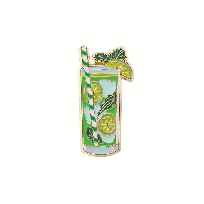 Mint Lemon Creative Cocktail Alloy Badge Clothing Accessories School Bag Accessories_voghion.com