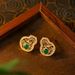 New gourd Fulu hollowed out filigree with Chinese style emerald earrings, fashionable and high-end, versatile earrings_voghion.com