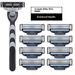 Premium Stainless Steel 3-Blade Razor Refills & Handle – Classic Shaving Kit For Men (4-Pack, Matte Black)_voghion.com