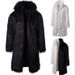 Cappotto in pelliccia sintetica da uomo, lungo ed elegante soprabito con collo alto, giacca invernale foderata in velluto, in bianco e nero_voghion.com