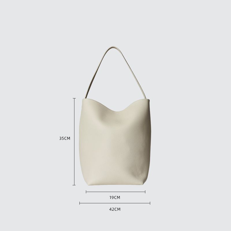 Row Buckle Female New Leather Handbag, Simple And Lazy Commuter Shoulder Bag Ins Fashionable And Versatile_voghion.com