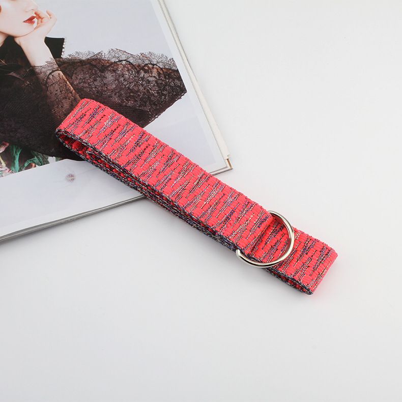 Neuer gerader Gürtel aus Nylon-Canvas in koreanischer Version mit vielseitiger Doppelschlaufenschnalle für männliche und weibliche Studenten_voghion.com