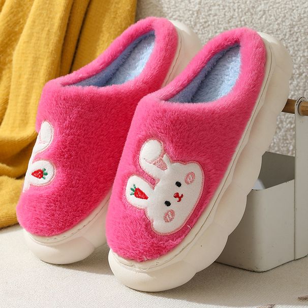 Pantofole di cotone con suola spessa, per la casa autunnale, per donne, in pile invernale, calde, antiscivolo, per maternità_voghion.com