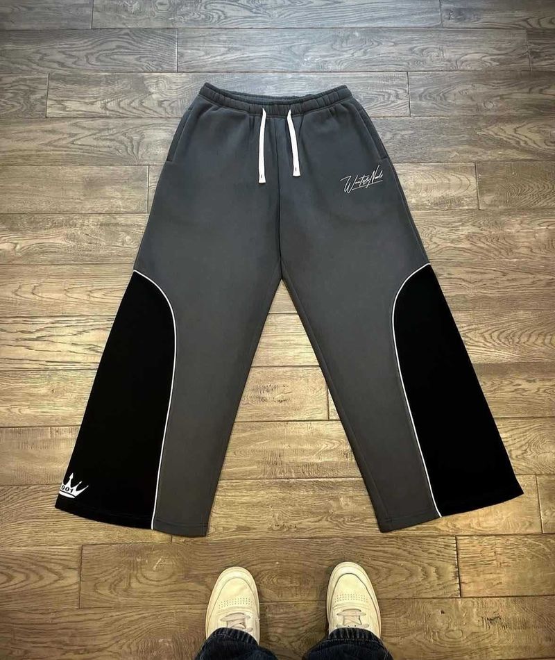 Men's Clothing Retro Street Letter Stitching Straight Trousers Men's Loose Sports Sweatpants_voghion.com