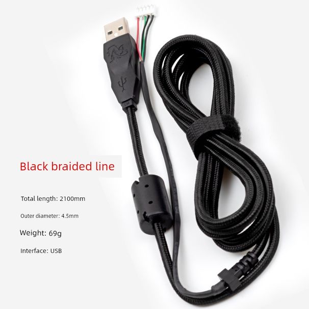 Cavo dati USB intrecciato nero e bianco per tastiera in nichel_voghion.com