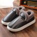 Winter waterproof indoor warm cotton slippers wear non-slip heel men pu leather bread with cotton shoes women_voghion.com