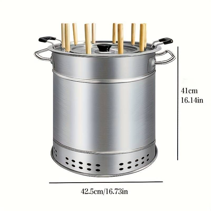 One Double-layered Barbecue Grill Made Of Stainless Steel, With A Large Size And Anti-scald Design._voghion.com
