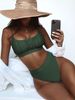 Women's Clothing Split Swimsuit Sexy Swimsuit Solid Color High Waist Bikini_voghion.com