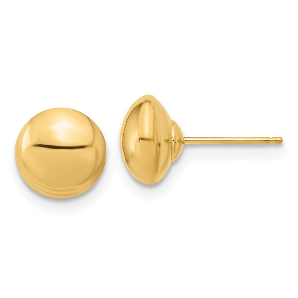 14k Polished Button Post Earrings_voghion.com