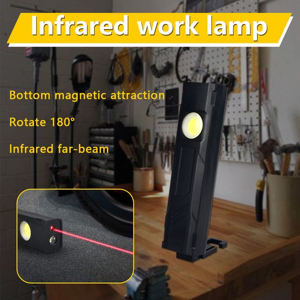 Cross-Border New COB Handheld Work Infrared Indicator Strong Flashlight Magnetic Hook Auto Repair Light_voghion.com