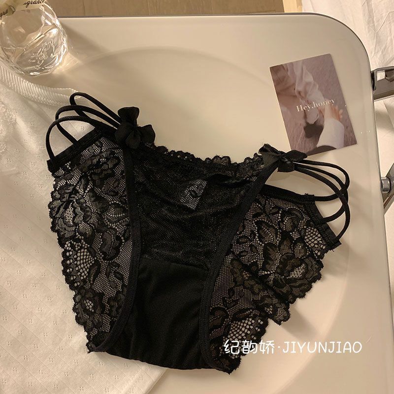2025d French Sexy Lace Pure Desire Low Waist Transparent High Split Hot Style Panties For Women_voghion.com