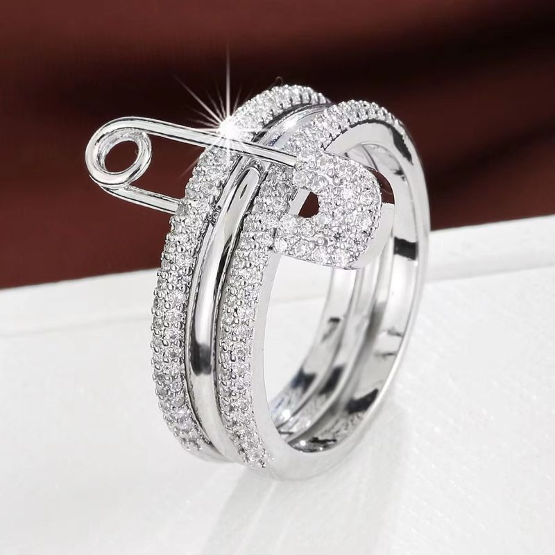 Anello staccabile tricolore di grande vendita, anello con spilla in zircone micro intarsiato personalizzato da donna_voghion.com