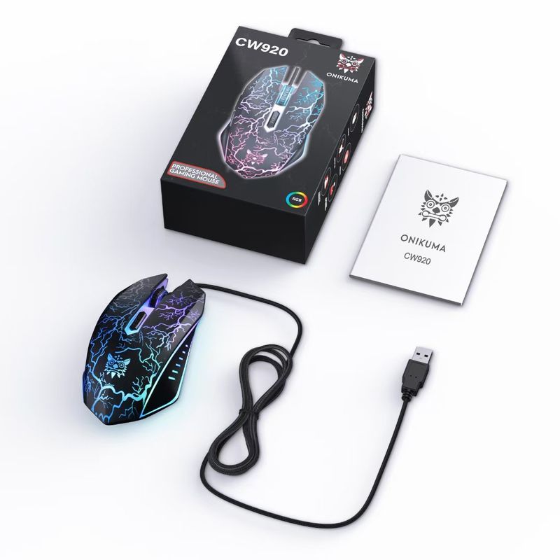 Souris filaire USB pour jeux vidéo et e-sports ONIKUMA CW920, accessoire de bureau pour ordinateur, cybercafé, ordinateur, ordinateur portable_voghion.com