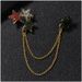 Herrenkette Fünfeckige Sternbrosche Quaste Einfache Pin Anzug Modeaccessoires Abzeichen Persönlichkeit Brustblume_voghion.com
