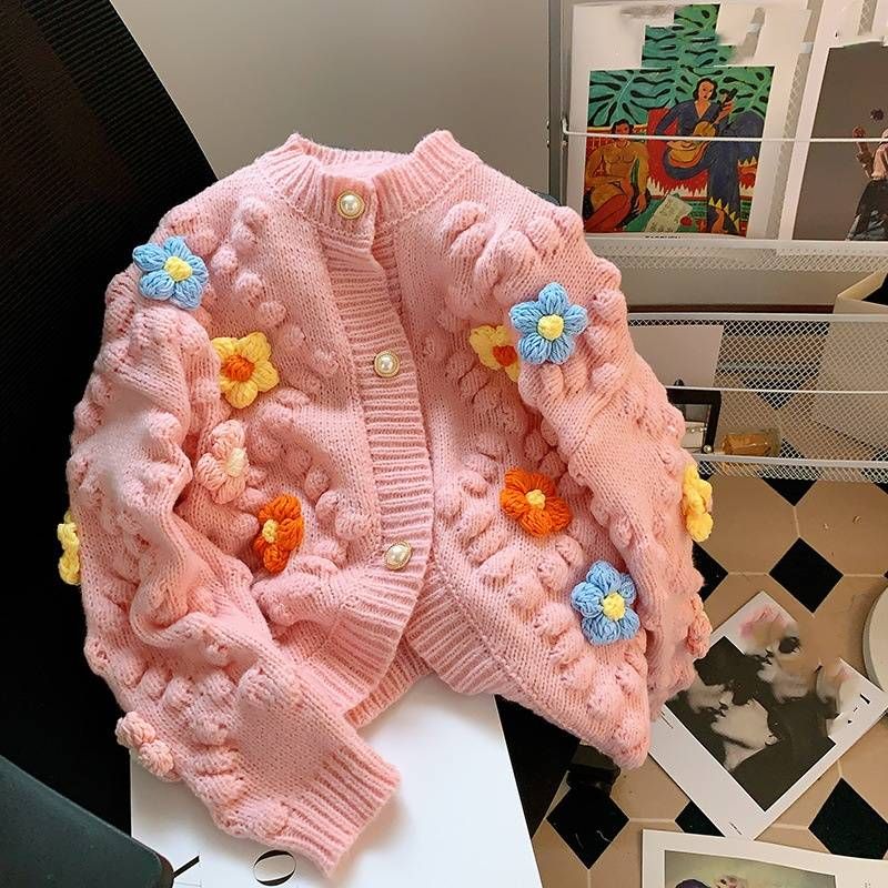 Îmbrăcăminte pentru femei, pulover cardigan tricotat croșetat manual_voghion.com