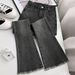 Summer New Fringe Jeans Women's Student High-waisted Elastic Slimming Bootcut Pants Vintage Thin Bell-bottom Pantsins_voghion.com