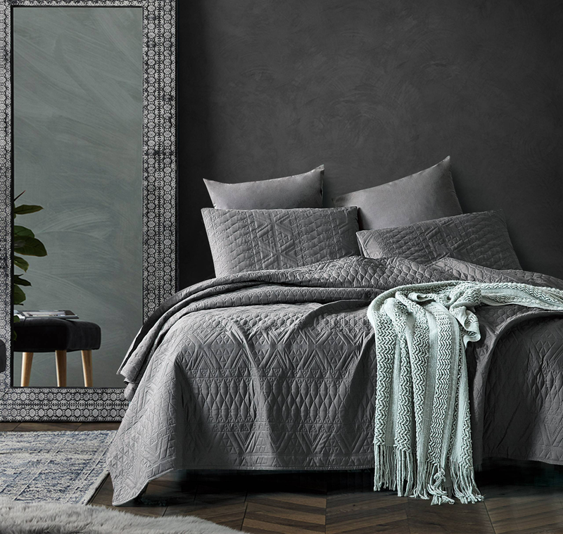 Conjunto de losangos multifacetados CG06, adequado para quartos e salas de estar (1 colcha + 2 fronhas, sem núcleo de edredom ou travesseiro)_voghion.com