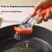 Kitchen Scrub Brush With Soap Dispenser – Dual-Sided Non-Splash Cleaning Brush For Pots, Pans & Cookware (Green/Orange Handle, PET Bristle Head)_voghion.com
