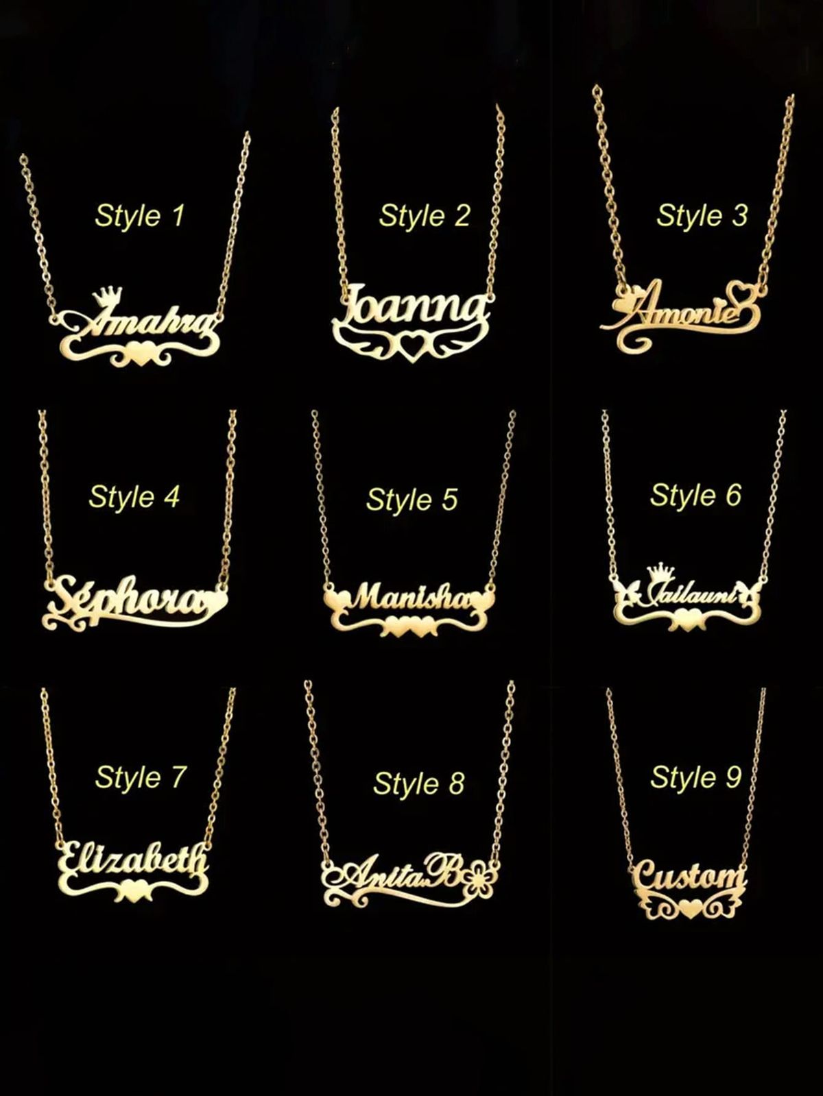 Collana con nome personalizzato, gioielli in acciaio inossidabile personalizzati, ciondolo a forma di corona a forma di cuore, regalo alla moda, per la festa della mamma o per Natale, Back-T_voghion.com