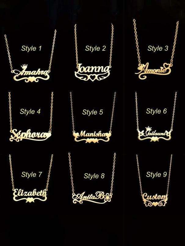 Collana con nome personalizzato, gioielli in acciaio inossidabile personalizzati, ciondolo a forma di corona a forma di cuore, regalo alla moda, per la festa della mamma o per Natale, Back-T_voghion.com