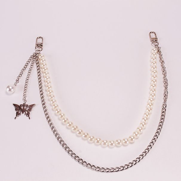 Einfacht, villseitegt, Päiperleks-Tailleaccessoire aus Edelstol mat coolem, handgemaachtem Perl-Täschdekoratioun a Hosenkette_voghion.com