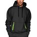 Men’s Statement Hoodie – Avant-Garde Ribbon-Trimmed Pullover With V-Neck & Drop-Shoulder Silhouette (S-XXXL, 10 Bold Colors)_voghion.com