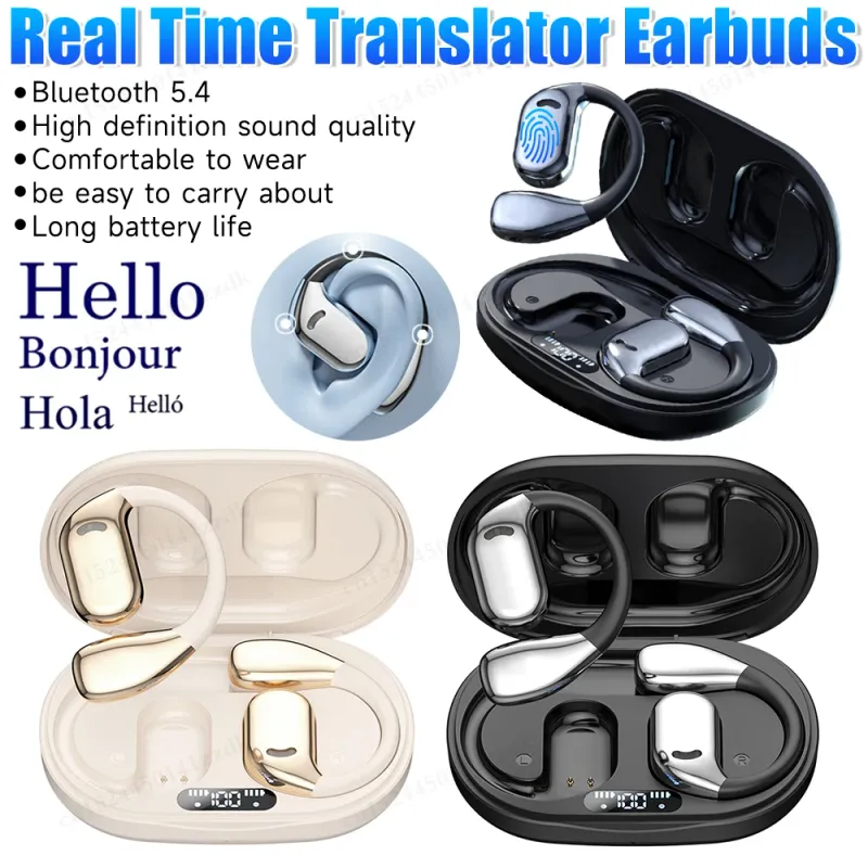 AI Translator M75 Wireless Headphones Sports Bluetooth Earphones Gaming Headset Real Time Translation Earbuds 144_voghion.com