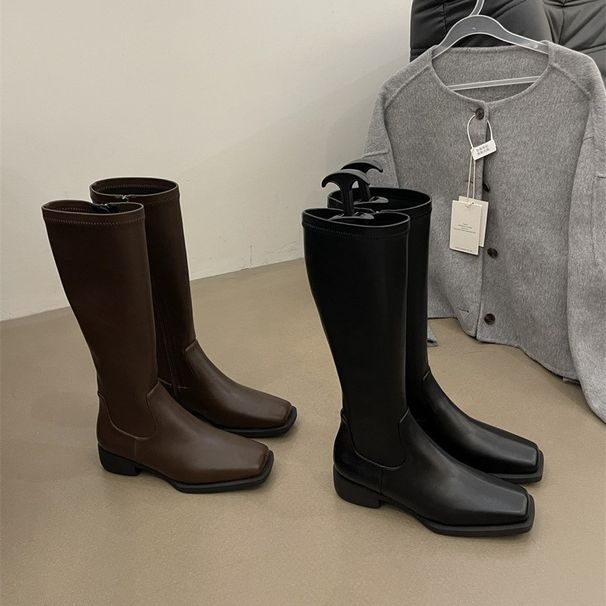 Overknee-Stiefel Knight 2025 für den Frühherbst mit dicker Sohle, elastischer Sohle, schmaler Passform und klobigem Absatz_voghion.com