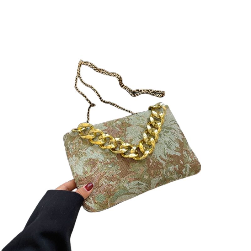 Vintage botsende canvas dames olieverfschilderij textuur schoudertas Crossbody_voghion.com