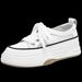 cameido Women's Versatile Lace - Up Flat Casual Shoes With White Mesh Upper, Thick Sole And Skate - Shoe Style_voghion.com