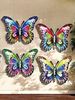 4 Pieces Of Metal Butterfly Wall Art Decoration, Handmade Butterflies, Suitable For Outdoor Spaces, Garden Gardening Decoration, Colorful Wall Hanging_voghion.com