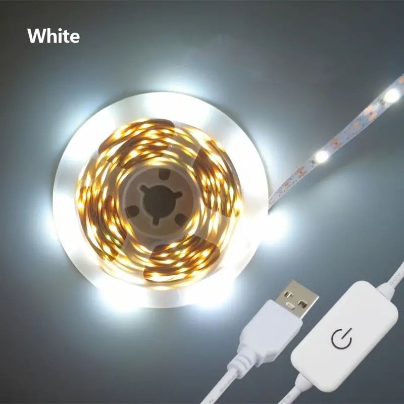 Striscia LED con sensore touch USB 2835, monocolore, autoadesiva, per armadi guardaroba, impermeabile e non impermeabile._voghion.com