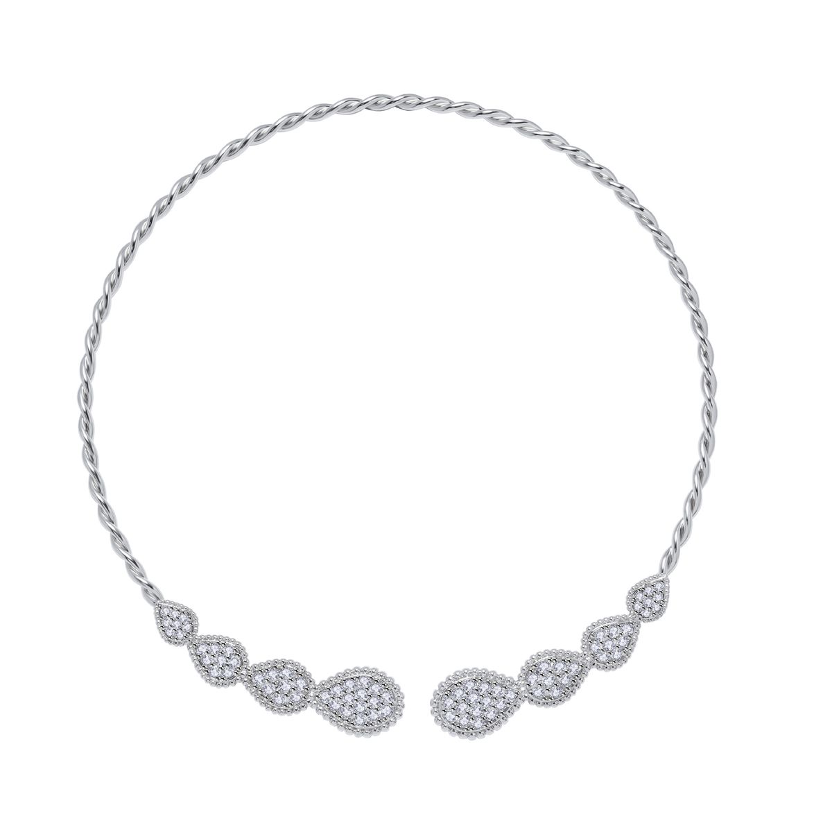 Σετ γυναικείων κοσμημάτων, μοντέρνο κολιέ με χάντρες και διαμάντια σε σχήμα σταγόνας, μοντέρνο και δημιουργικό σχέδιο, γεμάτο διαμάντια, σετ κολιέ υψηλής ποιότητας_voghion.com