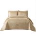 Solid Color Quilted Bedspread Ultrasonic Embossed Flannel Duvet Cover With Dot Pattern Warm Cotton Filled Blanket For All Seasons_voghion.com