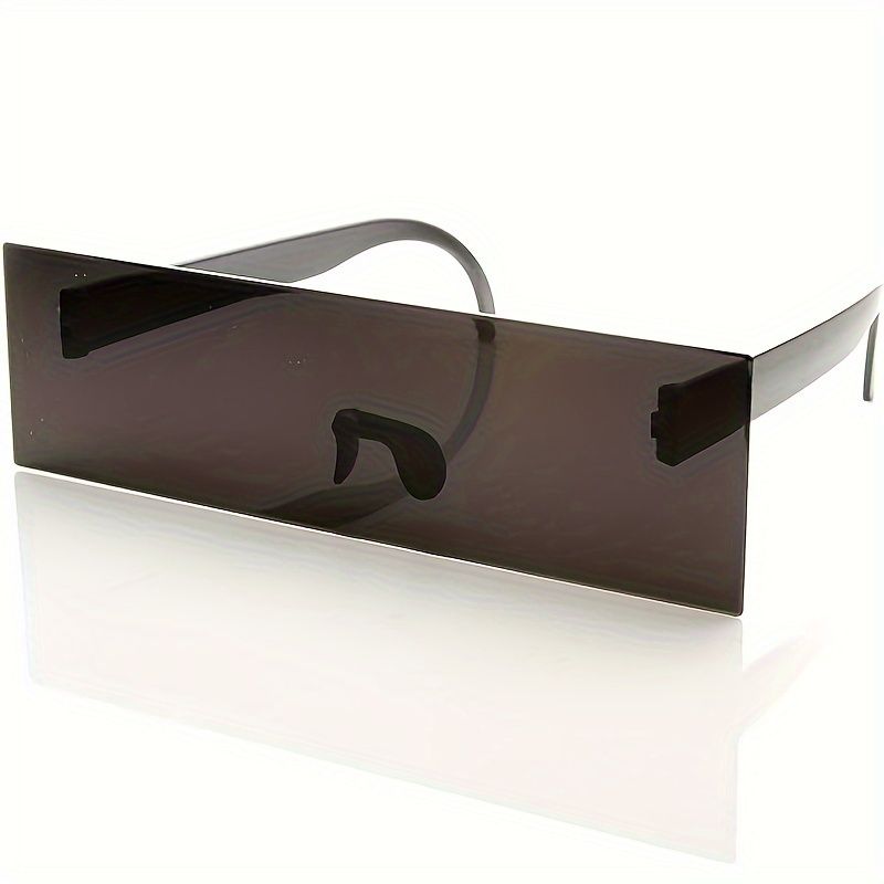 Gafas creativas cuadradas negras de moda con mosaico extraño, gafas para disfrazarse de cosplay_voghion.com