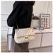 Borsa a tracolla trapuntata e ricamata da donna, versatile borsa a catena, piccola borsa quadrata alla moda_voghion.com