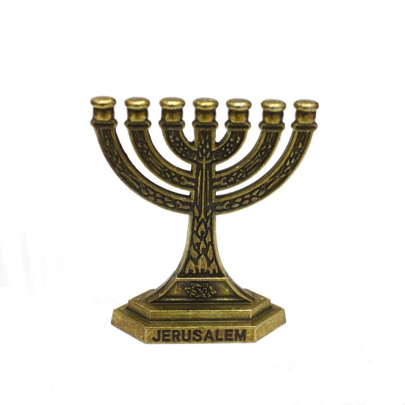 Candelero de siete agujeros, cáliz, adornos vintage, plata antigua, oro antiguo, cobre antiguo, JERUSALÉN, 36 g_voghion.com