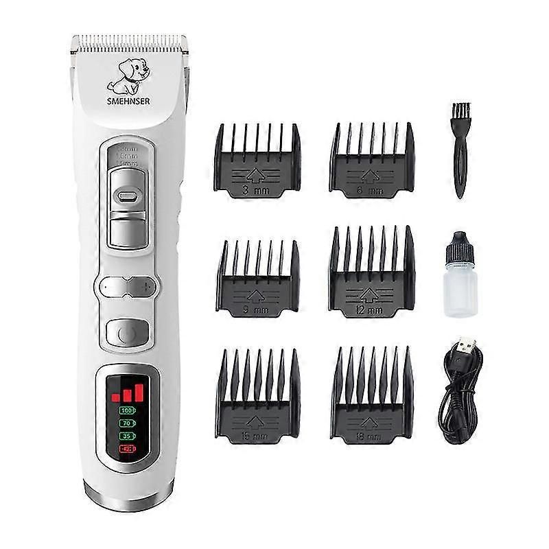 Tosatrice professionale per cani con display LCD, tosatrice per cani a pelo lungo e spesso, tosatrice per cani e gatti senza fili, kit per la toelettatura dei cani, lama in ceramica staccabile, uso per 4 ore_voghion.com
