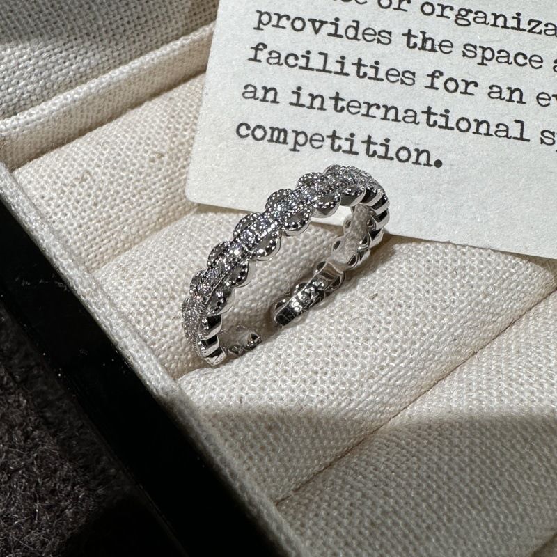 S925 Sterling Silver Lace Ring Court French Elegance Medieval Vintage Miniature Zircon Ring Jewelry_voghion.com