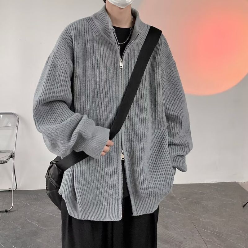 Cardigan tricotat vintage, stil vintage de primăvară și toamnă, pentru bărbați, stil leneș, pulover de înaltă calitate_voghion.com