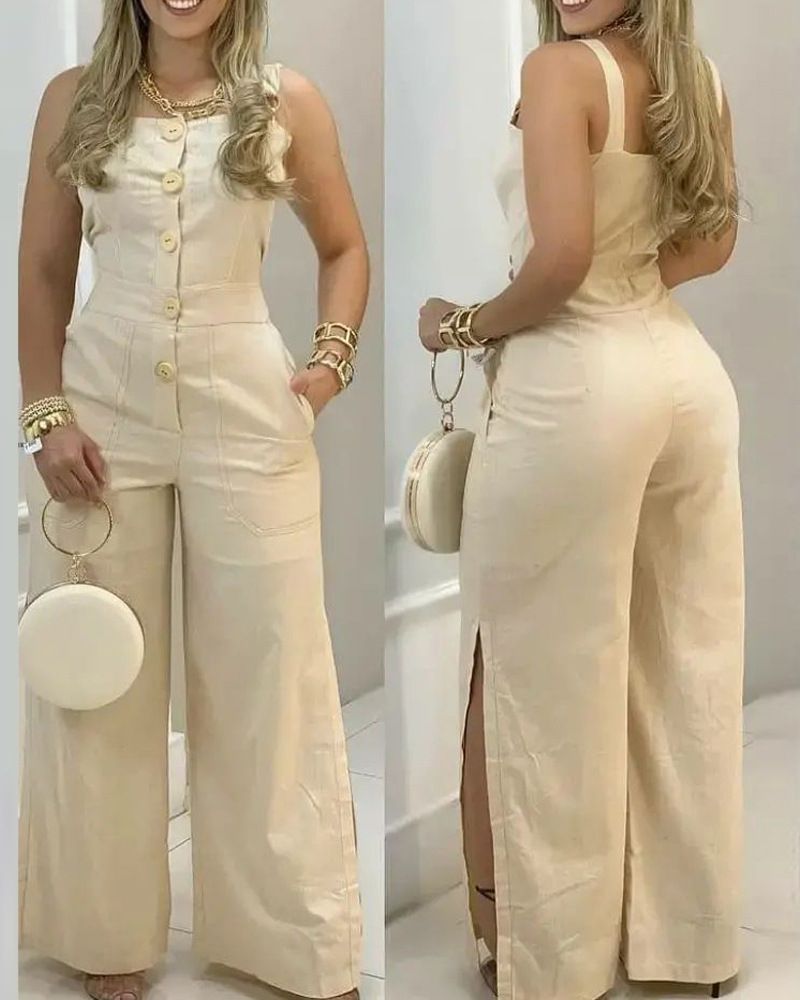 Women's Sexy Cotton Vest Jumpsuit_voghion.com