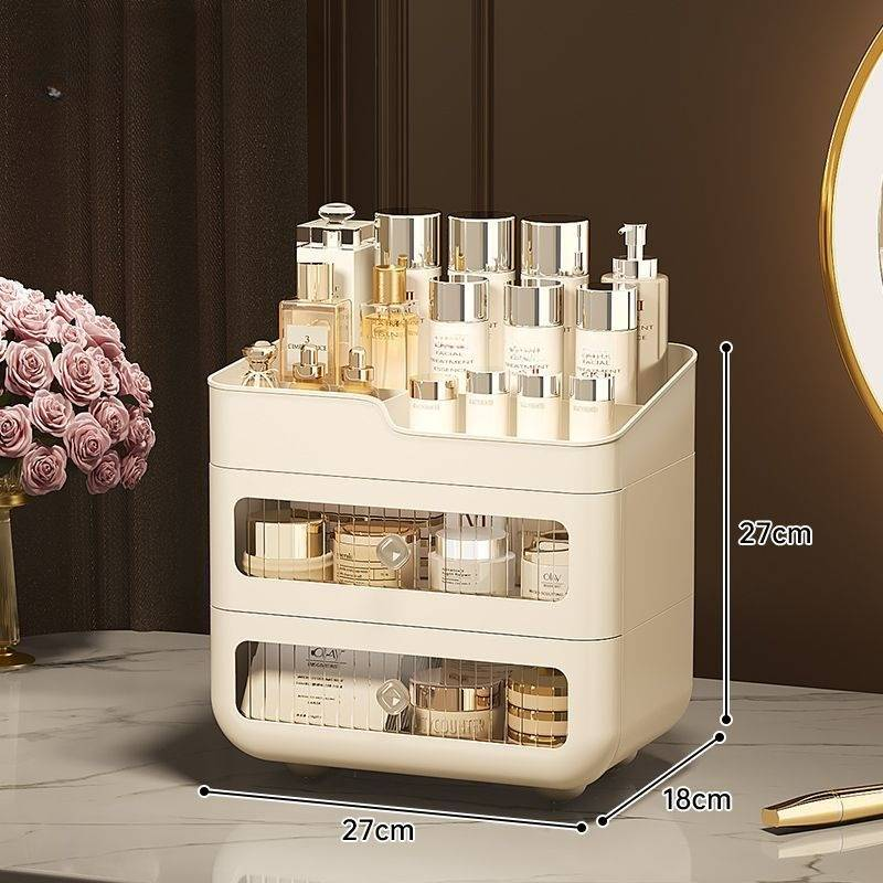 Family Organizers Cosmetic Box Drawer Type With Lid Dustproof Dressing Table Skin Care Products Storage Shelf_voghion.com