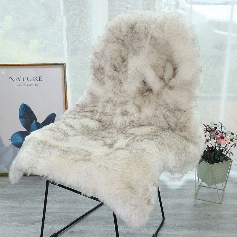 New Solid Color Imitation Wool Carpet Sofa Cushion Chair Cushion Bedroom Living Room Bay Window Mat Mat Sheepskin Mat (size: 60*100cm)_voghion.com