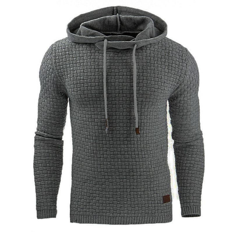 Nuovo giubbotto felpa con cappuccio a maniche lunghe in jacquard da uomo, colore caldo, autunno e inverno_voghion.com
