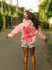 Women's Casual Hoodie With Hawaiian Hibiscus Print, Drop Shoulder Long Sleeve Pullover Sweatshirt, Breathable Polyester Fabric,_voghion.com