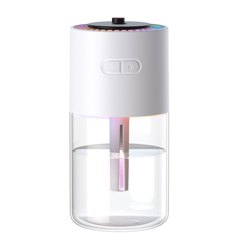 Mini humidificateur USB pour voiture et bureau – Diffuseur ultrasonique de brume fraîche avec minuterie de 2 à 8 h, réservoir de 0,5 l et boîtier en ABS (blanc/rose, modèle CL27)_voghion.com