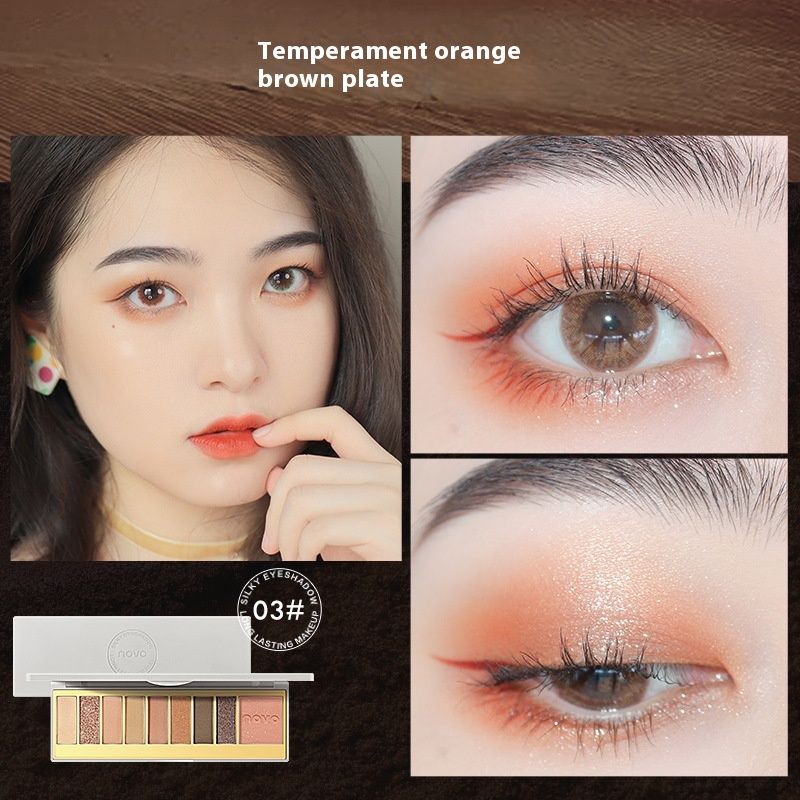 NOVO5404 neun platte perlmutt matt orange braun taro paste milch tee erde farbe student erschwinglichen lidschatten_voghion.com
