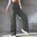 Damenbekleidung Gürtellose Hose Hohe Taille Saison Weite Beinhose Gerade Lockere Temperament Pendlerhose Freizeithose_voghion.com