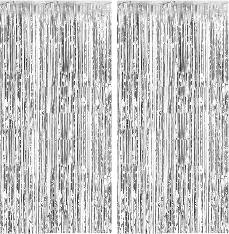 Foil Curtain Backdrop Silver Metallic Tinsel Foil Fringe Curtains Photo Booth Props For Birthday Wedding Christmas Party Decorations_voghion.com